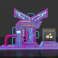 3D Cyberpunk Neon Mechanical Structure With Circuit Elements And EDOMAX TEC 3d model