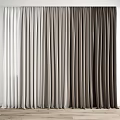 Light To Dark Gray Linen Like Curtains With Elegant Drapery For Modern Interior