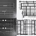 Pipes Technical Design Drawings With Structural Layout And Framework Blueprint Views 3d model