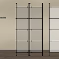 Modern Decorative Room Dividers With Metal Frame Mesh And Transparent Panels