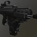 Modern Black Tactical Rifle With Scope Rail System And Ergonomic Design