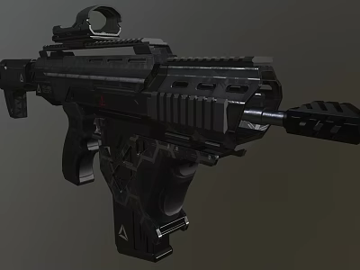 Modern Black Tactical Rifle With Scope Rail System And Ergonomic Design 3d model