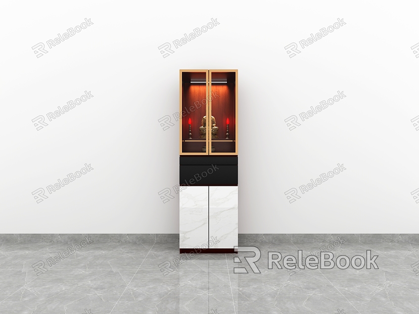 Light Luxury Vertical Cabinet Table God of Wealth Buddha Cabinet Small Household Bodhisattva Cabinet Buddha Niche model