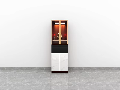 Light Luxury Vertical Cabinet Table God of Wealth Buddha Cabinet Small Household Bodhisattva Cabinet Buddha Niche 3d model