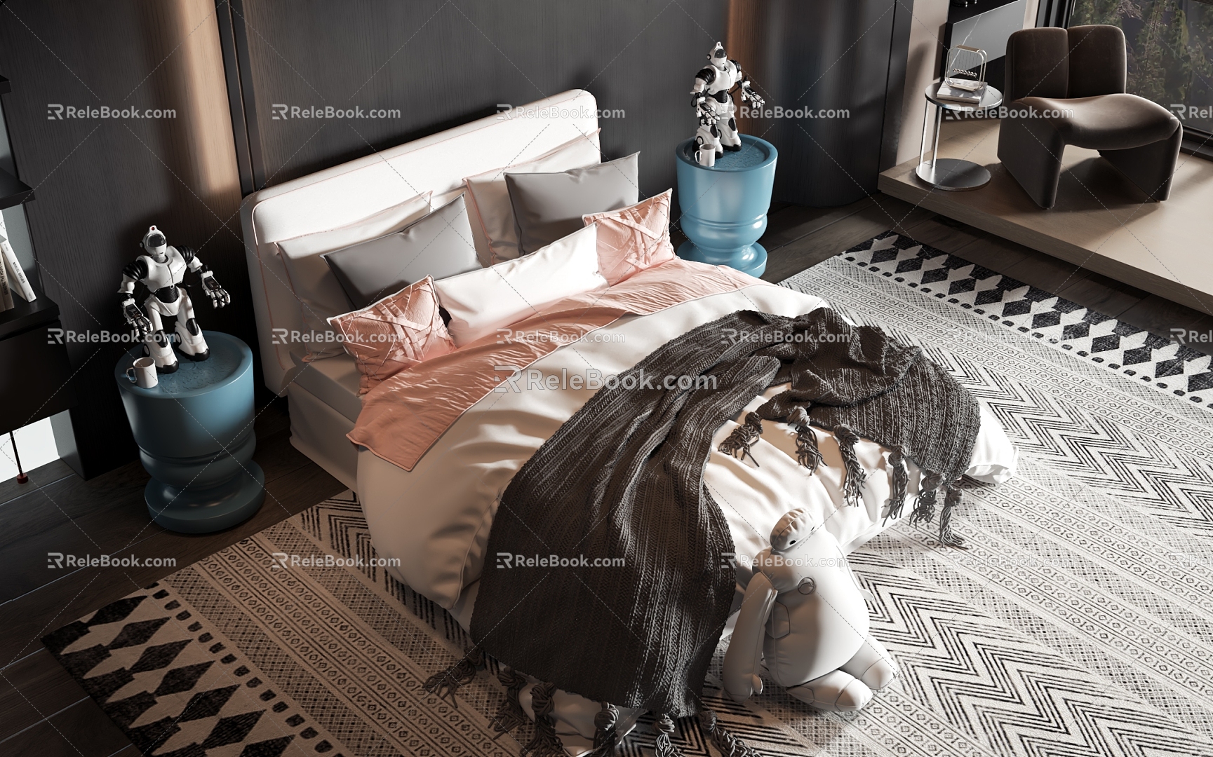 Style Commodity Bed 3d model