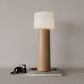 Quiet solid wood table lamp 3d model