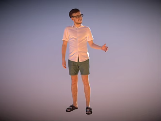 Glasses-wearing Trendy Male Tech Male 3d model