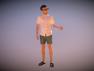 Glasses-wearing Trendy Male Tech Male 3d model