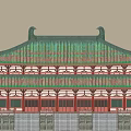 Traditional Ancient Chinese Architecture With Multi Tiered Green Tiled Roof Red Pillars And Stone Steps