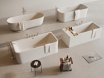 17 Bathtub Modern Bathtub Bathroom Small Pieces 3d model