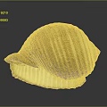 Shellfish Seashell Featuring Yellow And White Stripes In Half Open State On Reflective Surface