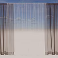 Dark Curtains Paired With Light Sheer Panel For Modern Home Window Decor 3d model