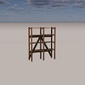 Wooden Multi Tiered Shelving Unit With Simple Design And Sturdy Structure 3d model