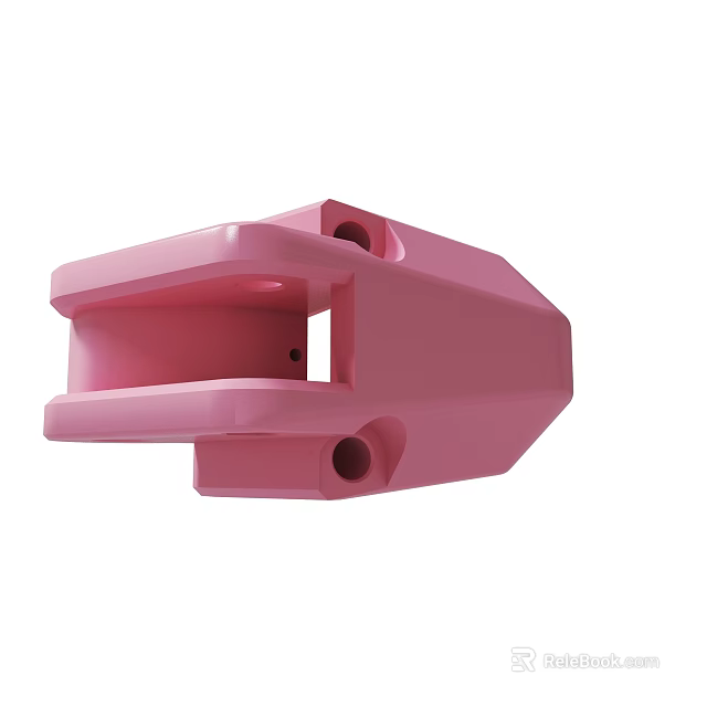 Pink Mechanical Component with Precision Holes and Structural Design 3d model 