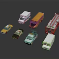 Various Toy Vehicles Including Taxi Police Car Ambulance School Bus Fire Truck And Van