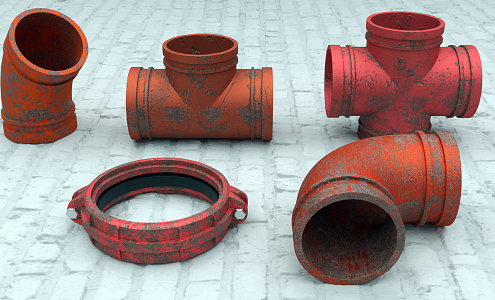 modern water pipe 3d model