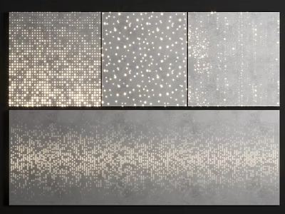 Modern Gray Background Wall With Various Dot Lighting Patterns And Designs 3d model