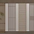 New Chinese Style Partition Hollow Partition Wooden Partition Lattice Partition 3d model