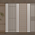 New Chinese Style Partition Hollow Partition Wooden Partition Lattice Partition 3d model