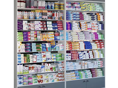 Multi Tiered Display Shelves Well Stocked With Various Packaged Goods In Retail Store 3d model