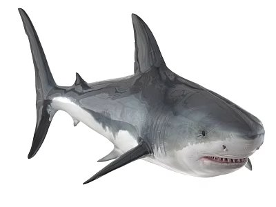 Realistic Shark With Sharp Teeth Powerful Fins And Streamlined Muscular Body 3d model