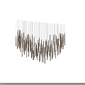 Modern Artistic Chandelier With Slim Tube Lights In Gold And Silver Tones