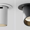 Modern White Black Ceiling Downlights And Spotlights With Sleek Design 3d model