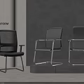 Modern Office Chairs With Mesh Back Upholstered Seats And Armrests In Gray Interior Setting