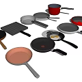 Assorted Kitchen Cookware Set Featuring Frying Pans Sauce Pans And Non Stick Surfaces