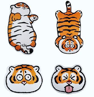 Modern shape carpet plump tiger childlike carpet 3d model