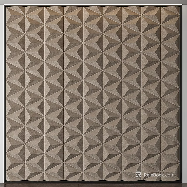 Modern Geometric Pattern Wall Decor With Brown Tones And Textured Design 3d model