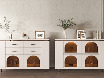 Modern Sideboard Low Cabinet Five-drawer Cabinet 3d model