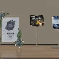 Decorative Display Stands With Greenery Flowers And Event Food Images In Square Hexagon Shapes