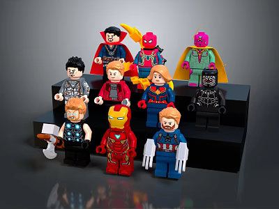 Modern Furniture Display Stand For Decorative LEGO Superhero Figurines Storage 3d model