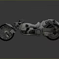 Futuristic White Concept Motorcycle With Large Wheels And Mechanical Details
