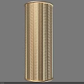 Decorative Column With Golden Herringbone Pattern And Elegant Textured Surface