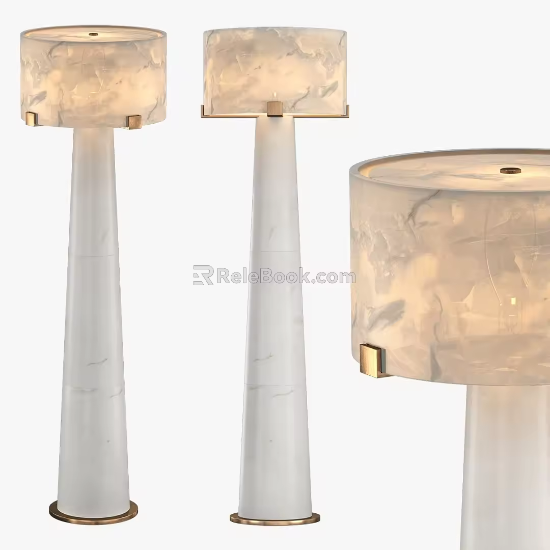 COLLETTE minimalist marble floor lamp 3d model