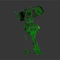 Mechanical Robot Character With Industrial Camera Eyes And Metallic Leg Structure 3d model