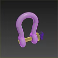 Silver Metal Shackle With U Shaped Design And Black Bolt Fastener