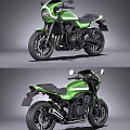 Green Classic Motorcycle With Black Seat And Sleek Exhaust Pipes Design