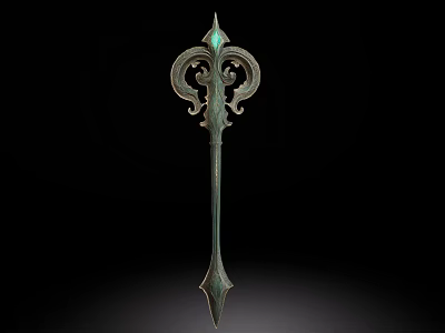 Vintage Metal Ornament Decor Set With Intricate Curved Patterns And Antique Bronze Finish 3d model