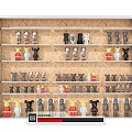Display Shelf With Colorful Small Figurines Neatly Arranged On Multiple Layers 3d model