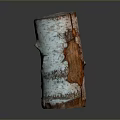 Wood Stone Cylindrical Decorative Piece With Natural Peeled Texture And Rustic Finish