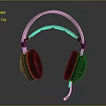 Stylish Headset With Silver Metal Frame Gray Ear Cushions And Microphone On Black Reflective Surface