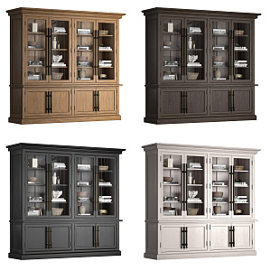 European Bookcase New Classical Bookcase Decorative Cabinet Ornaments Decorations 3d model