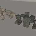 Collection Of Natural Stone And Wood Blocks Displayed Neatly In Various Shapes Sizes And Textures