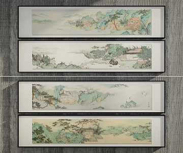 New Chinese Style Decorative Hanging Painting 3d model