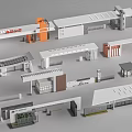 Modern Entrance Gate Landscape Gate School Gate Factory Gate Guard Booth 3d model