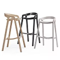 Modern Design Bar Stools In Light Wood Black And White Colors