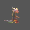 Colorful Dragon 3D Model for Game and Movie Fantasy Character with Shiny Scales